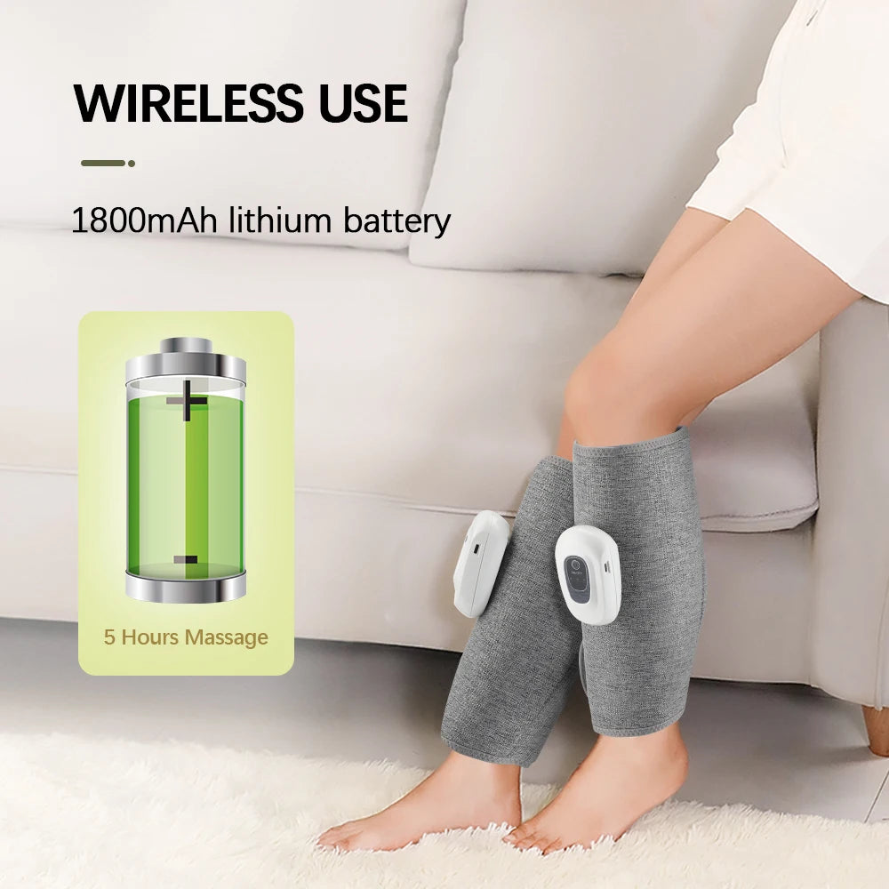 Eletric 360° Air Pressure Calf Massager Wireless Leg Massage 3 Mode Airbag Compresstion Relax Foot Calf Muscle Relieve Fatigue