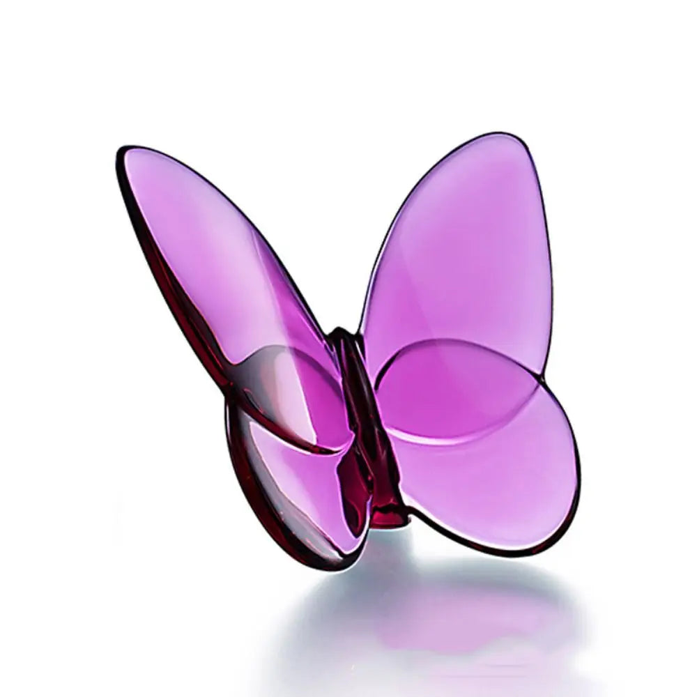 Multiple Color Crystal Butterfly Figurines Reflective Clear Crystal Glass Butterfly Ornament Vivid Super Winkling