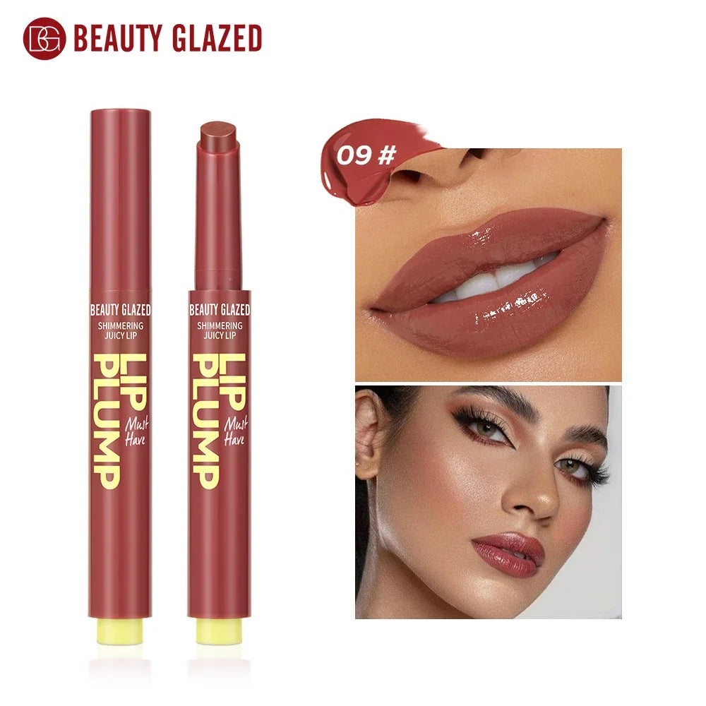 12 Color Beauty Glazed Shimmering Juicy Lipstick Set Moisturizing Nourishing Lip Plump for Women Girl's Gift Juicy Lip Makeup