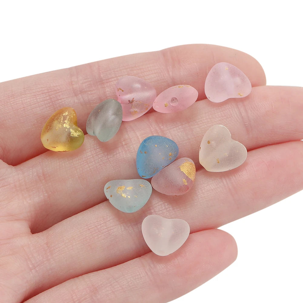 50pcs/lot Acrylic Heart Beads Gradient AB Color Large Crystal Loose Spacer Beads for Necklace Bracelet Pendant Jewelry Making