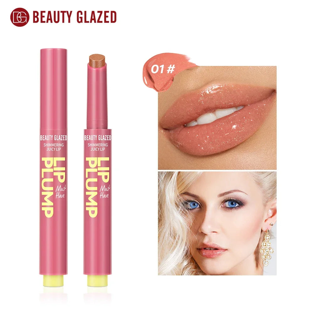 12 Color Beauty Glazed Shimmering Juicy Lipstick Set Moisturizing Nourishing Lip Plump for Women Girl's Gift Juicy Lip Makeup