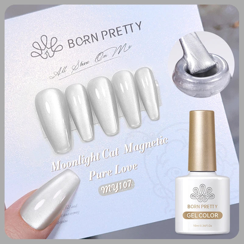 BORN PRETTY 10ml Rainbow Auroras Cat Magnetic Gel Nail Polish Holographics Nail Gel for Manicure Design Varnis Semi Permanent