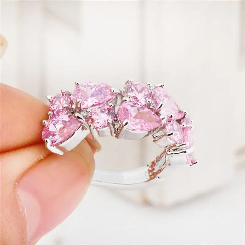 Pink Classic Stud Water Drop Earrings