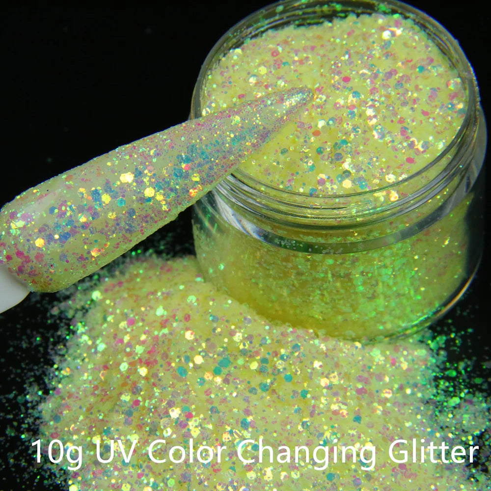 5g Laser Holographic Bulk Glitter Nail Shining Sparkly Pigment Loose Fine Glitter Reflective Gel Polish Accessories Nail Powder