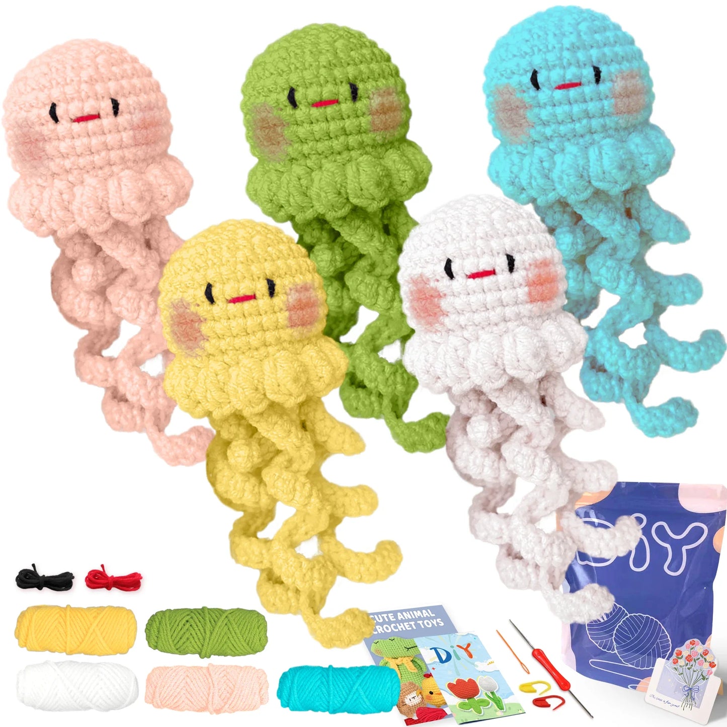 Animal sery Crochet Kit for Beginners Crochet Starter SET ,DIY Crochet Kit For Beginners,Crocheting Knitting Kit Step-by-Step