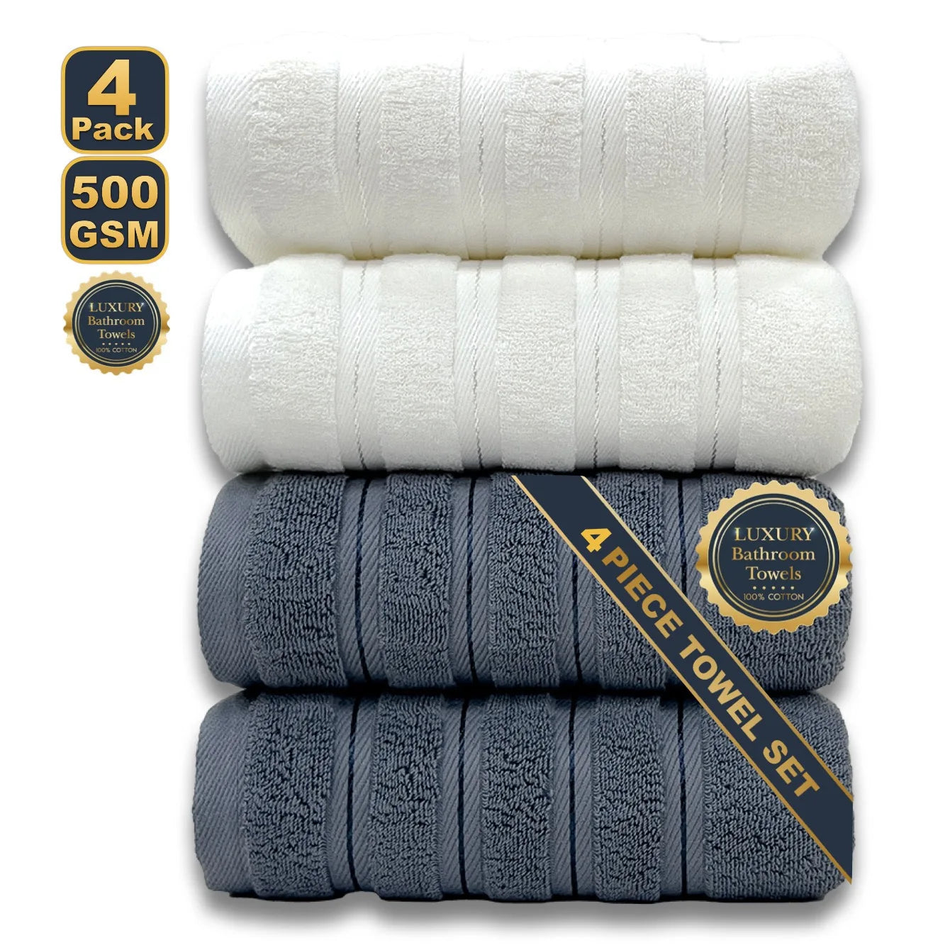 Black 4pcs XXL Bath Towel Set 100% Egyptian Cotton 70x140cm Soft Absorbent Quick-Dry Towels for Bathroom And Spa Drop Shipping