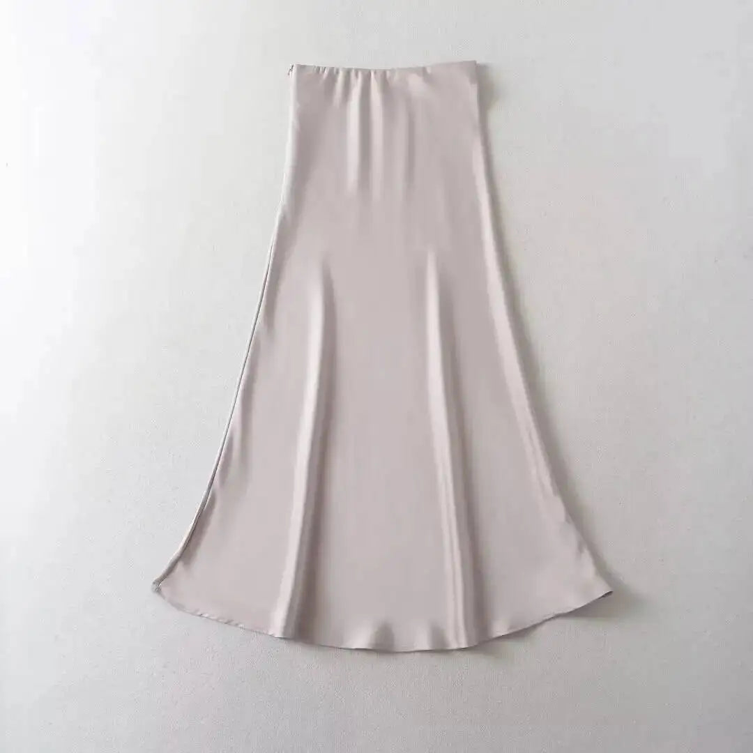 2026 Summer New High Waist Wrap Hip Slim Half Length Skirt Women Design Sense Niche Leisure Solid A-line Fishtail Skirt V38V