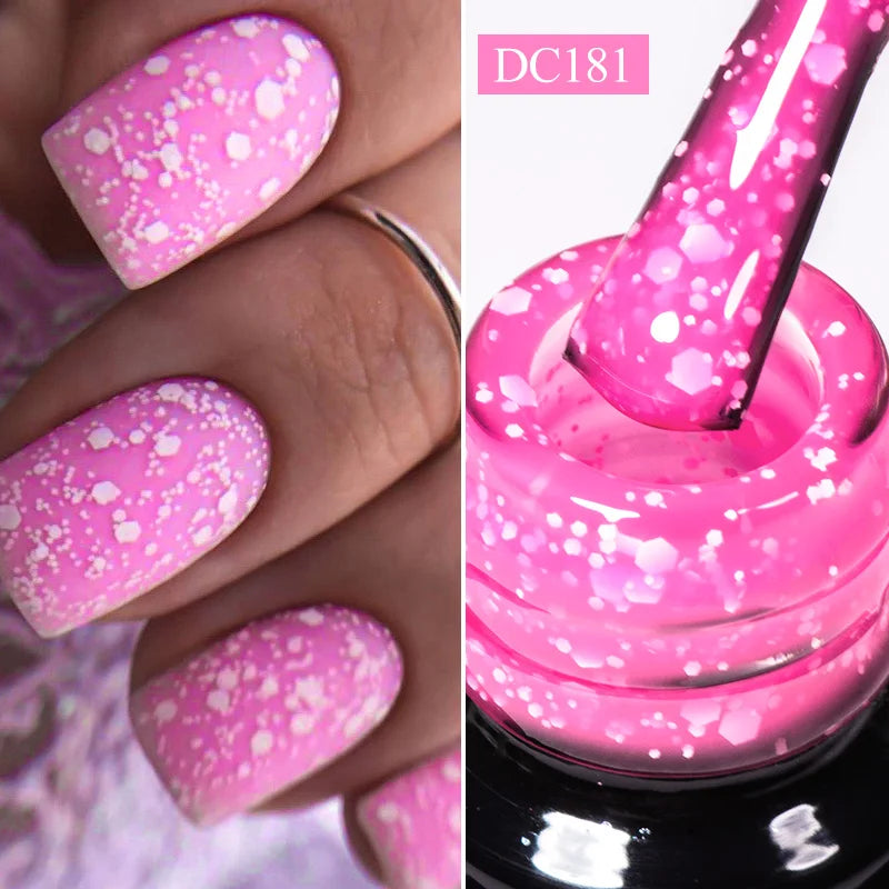 Mtssii 7ml Neon Snowflake Gel Nail Polish Fluorescent Gel UV LED Semi Permanent Glitter Snow Sequins Nails Art Design Varnishes