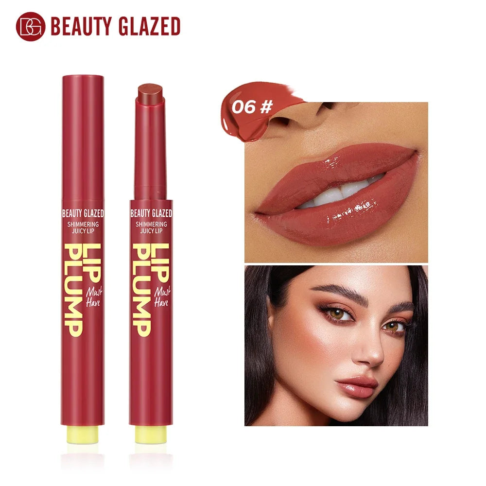 12 Color Beauty Glazed Shimmering Juicy Lipstick Set Moisturizing Nourishing Lip Plump for Women Girl's Gift Juicy Lip Makeup