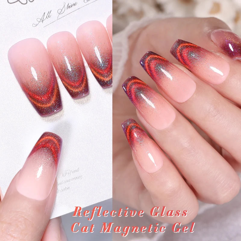 BORN PRETTY 10ml Rainbow Auroras Cat Magnetic Gel Nail Polish Holographics Nail Gel for Manicure Design Varnis Semi Permanent