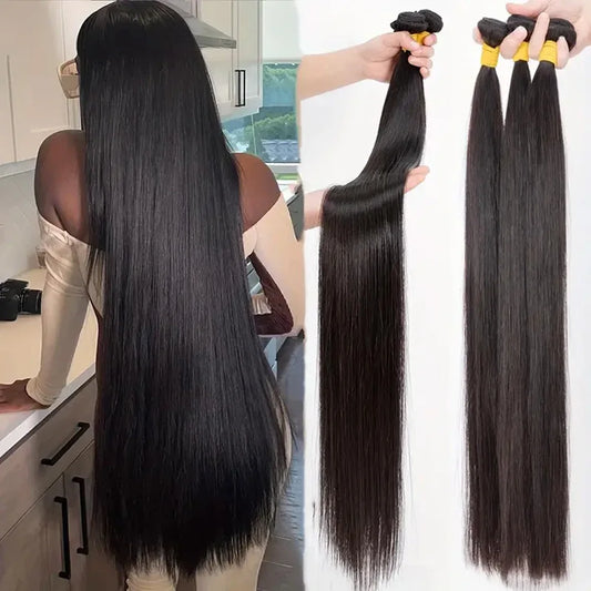 42 Inch Bundles Bone Straight Brazilian Human Hair Bundles Raw Extensions Tissage For Women