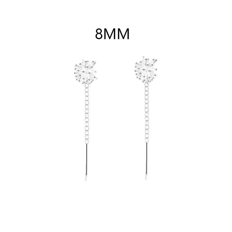 S925 Silver Dandelion Drop Earrings | Women's Trendy Chain Tassel Jewelry