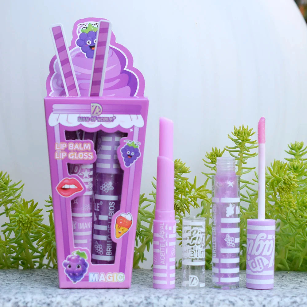 GLORY CARROT Lip Balm + Gloss Set