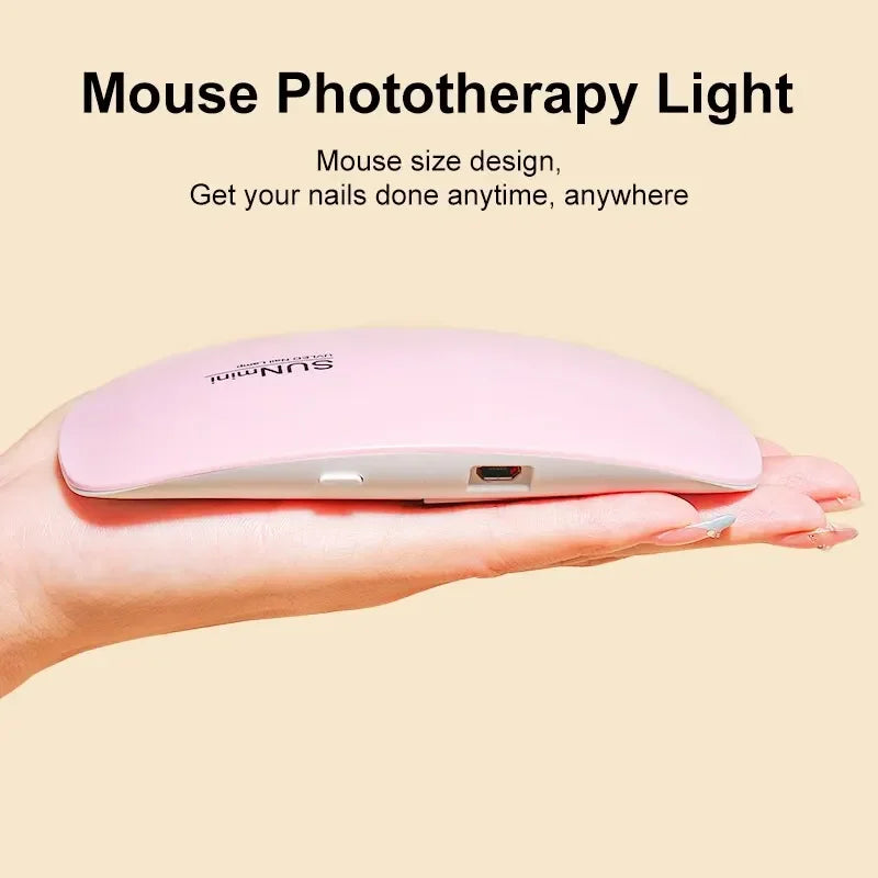 New 6W Mini Nail Dryer Machine Portable 6 LED UV Manicure Lamp Home Use Nail Lamp For Drying Polish Varnish With USB Cable