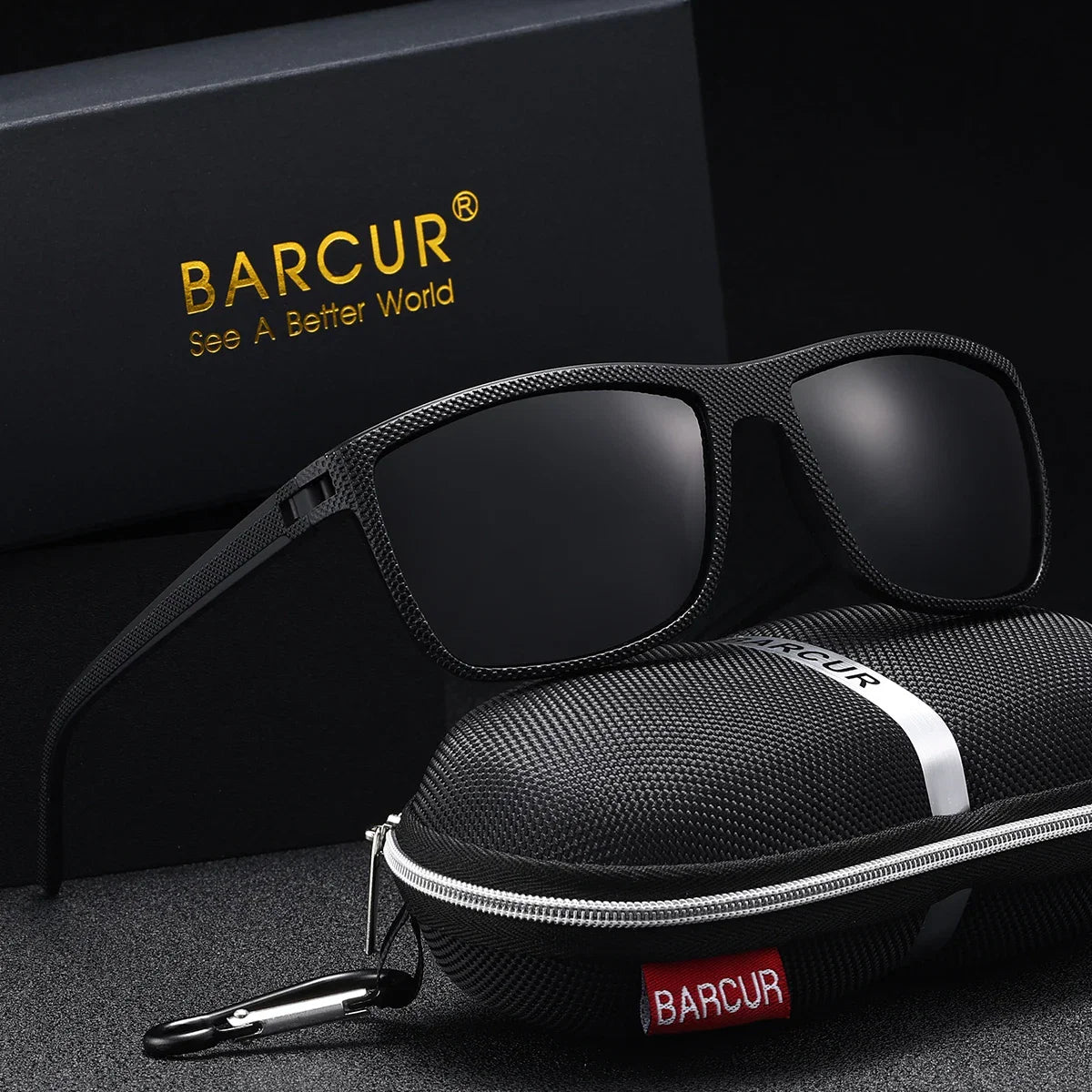 BARCUR Classic Fashionable Men’s Polarized Sports Sunglasses – Durable Lightweight Rectangular Frame UV400 TAC Lenses Comfortable Fit Outdoor Eyewear for Hot Summer Days All Ages and Activities