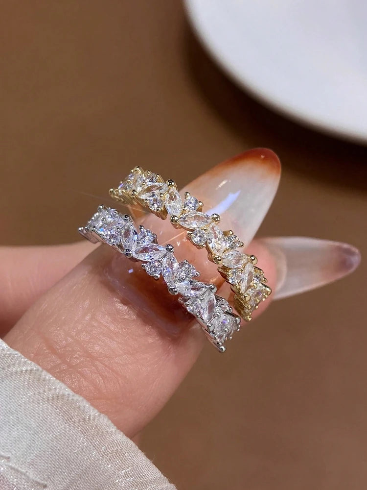 925 Sterling Silver Shiny Personalized Full Mariquesa Zircon Ring For Women Engagement Wedding Luxury High Quality Jewelry