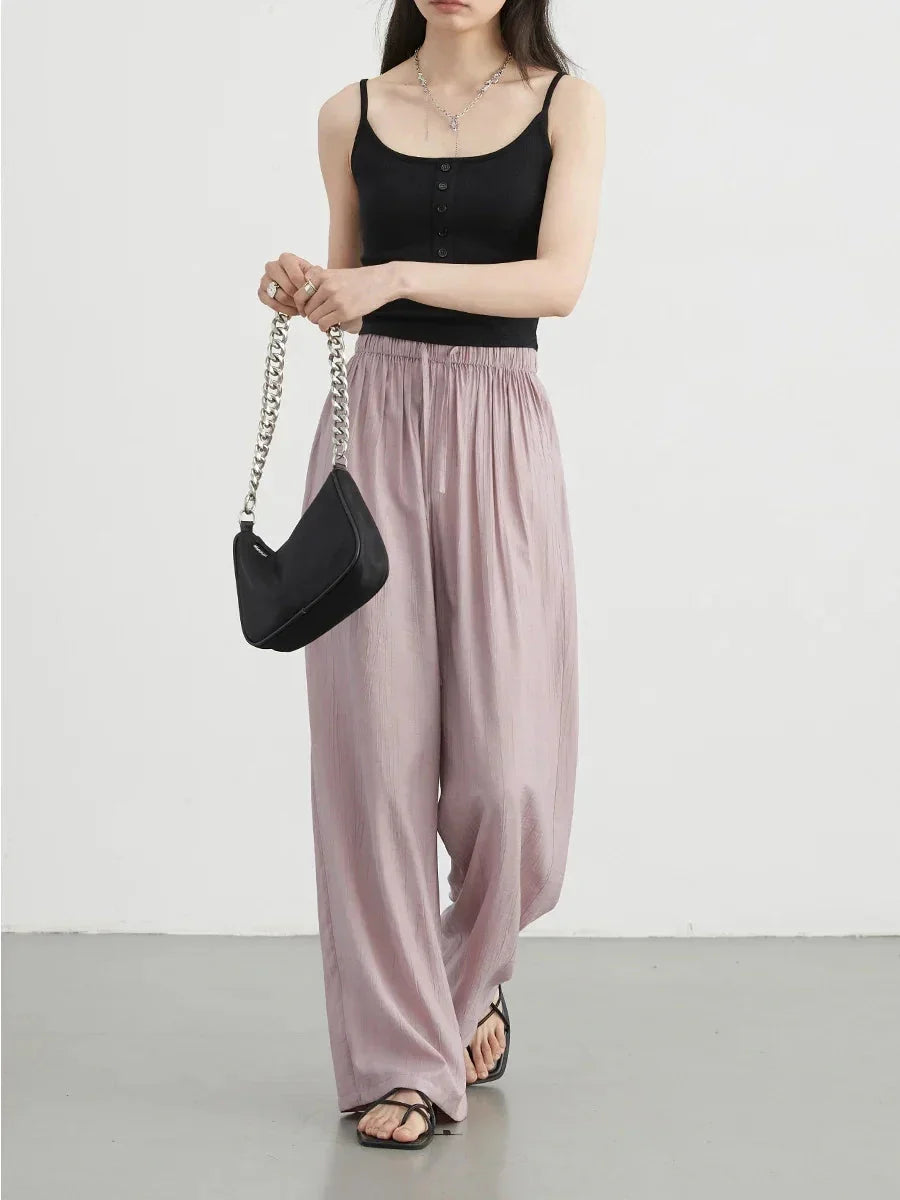 High-Waisted Wide Leg Pants Loose Casual Trousers