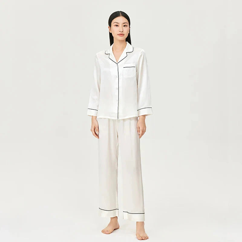 Women’s Mulberry Silk Pajama Set Long Sleeve Loungewear