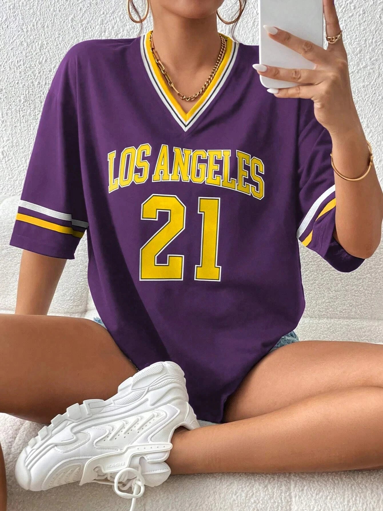NO.21 Los Angeles Print Men's Short Sleeve Casual T-Shirt Simple Fashion Basic Tee Shirt Summer Women's Sport T-shirt Tops Tee