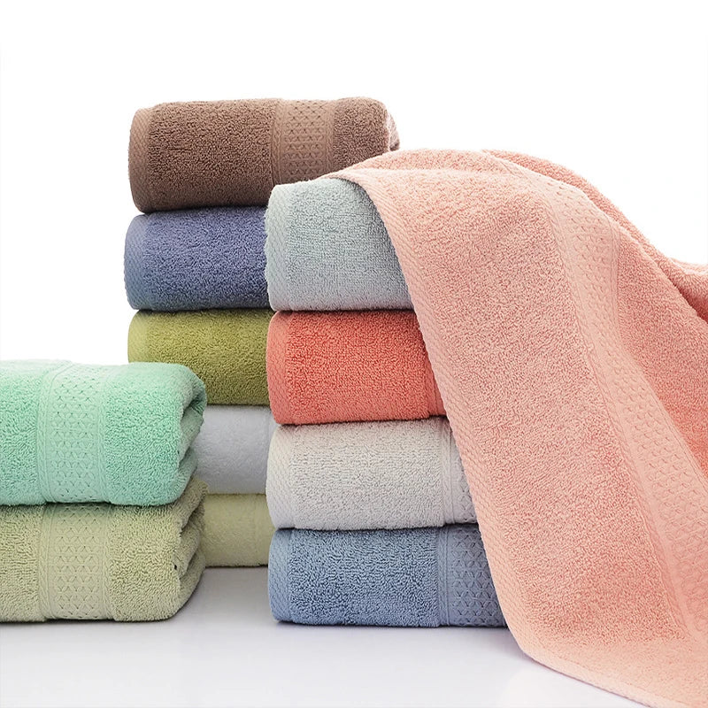100% Cotton Adult Thickened Durable Towel  Soft Quick Dry  Absorbent Solid color Face Towel  bath household cotton face towel