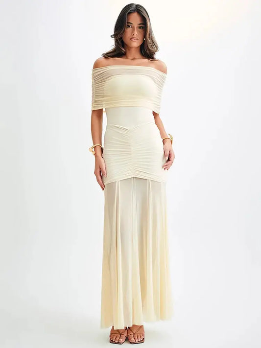 Backless Mesh Bodycon Long Dress