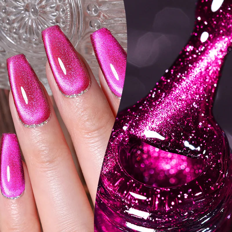 BORN PRETTY 10ml Rainbow Auroras Cat Magnetic Gel Nail Polish Holographics Nail Gel for Manicure Design Varnis Semi Permanent