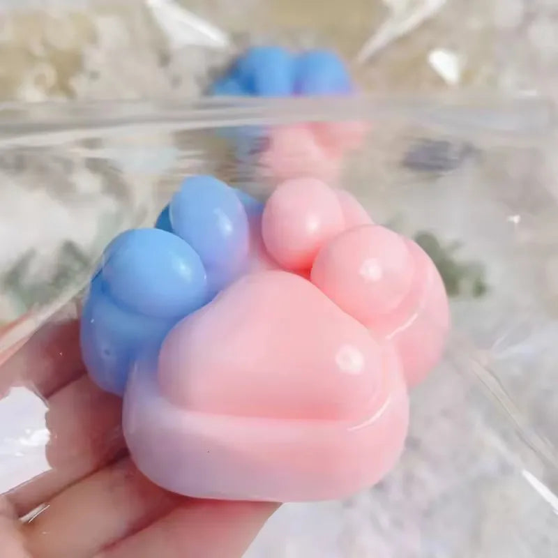 Rainbow Cat Paw Squishy Toy | Three Color Slow Rebound Stress Relief Fidget Toy