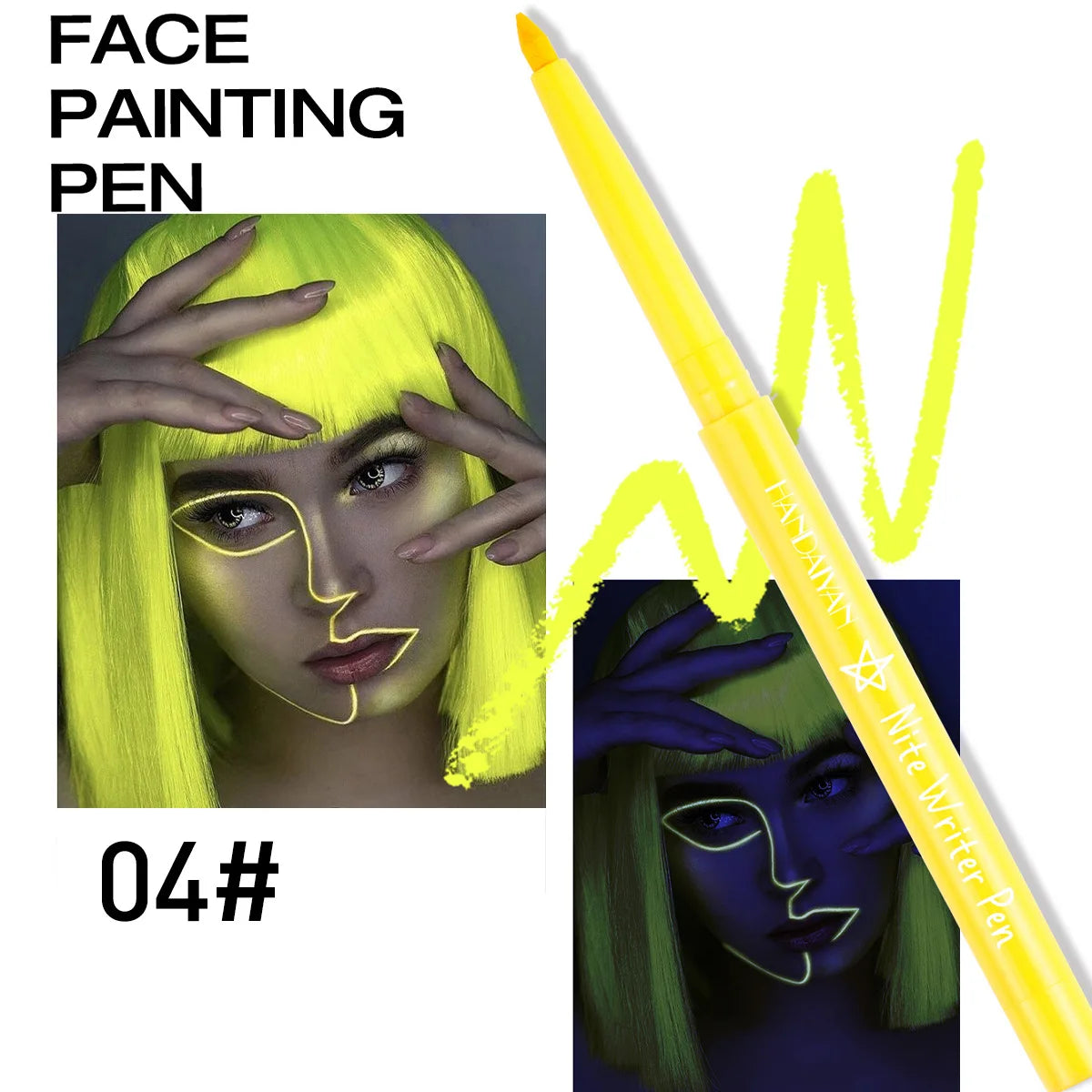 Fluorescent UV Light Neon Eyeliner Pen Waterproof Yellow Purple Orange Color Gel Eye Liner Pencil Eyes Make Up Cosmetics Tool