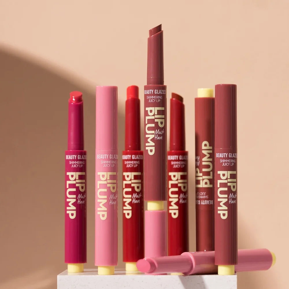 12 Color Beauty Glazed Shimmering Juicy Lipstick Set Moisturizing Nourishing Lip Plump for Women Girl's Gift Juicy Lip Makeup