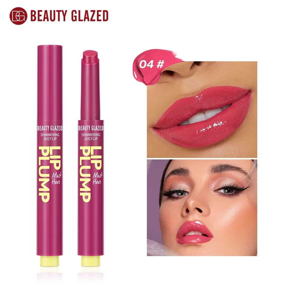 12 Color Beauty Glazed Shimmering Juicy Lipstick Set Moisturizing Nourishing Lip Plump for Women Girl's Gift Juicy Lip Makeup