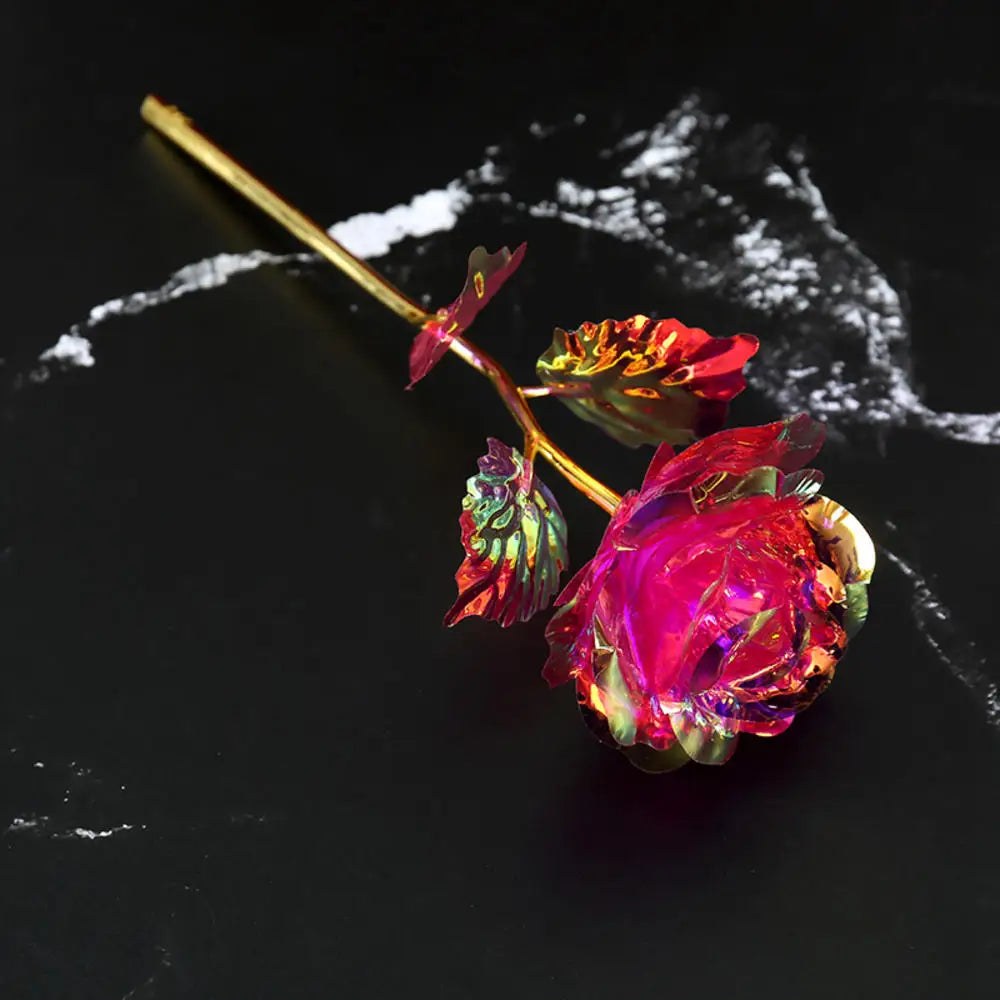 1Pcs Artificial Flower Foil Rose Flower Valentine'S Day Gifts 24k Golden Plated Gold Rose Lasts Forever Love Flower for Lover