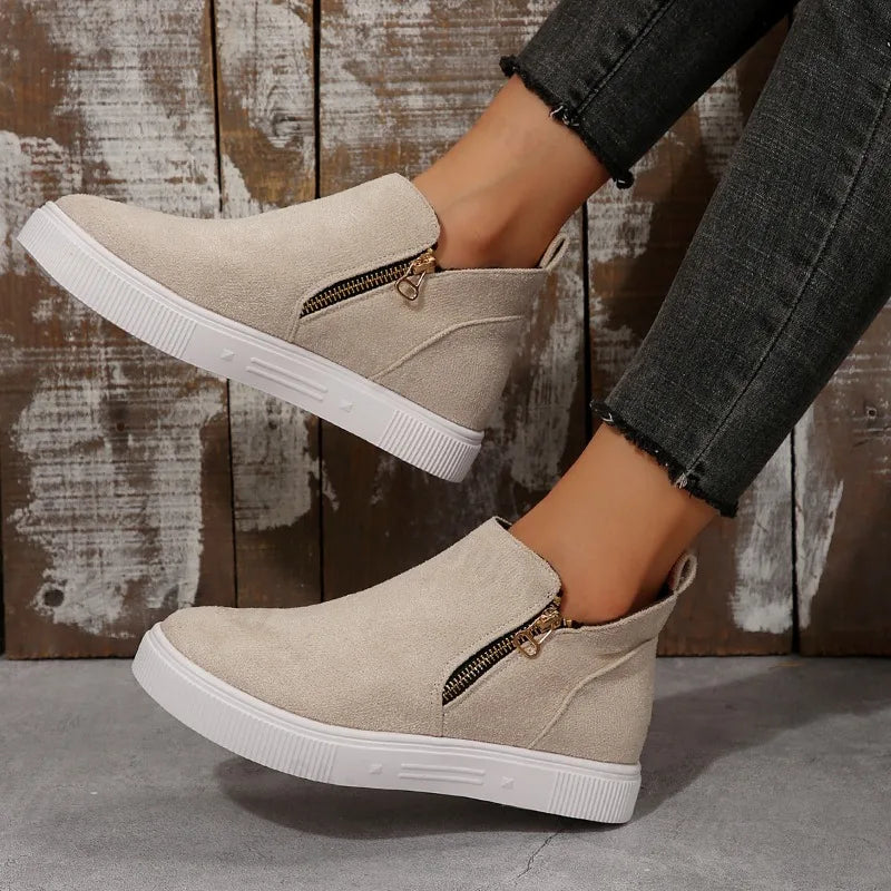 Large Size Women High Help Shoes 2025 Autumn Winter New Comfortable Fashion Non Slip Flats Outdoor Height Increase Casual Shoes
