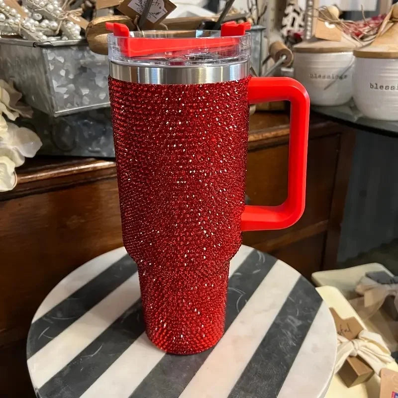 Shine Bright - Handmade 40oz Sparkling Rhinestone Stainless Steel Tumblers