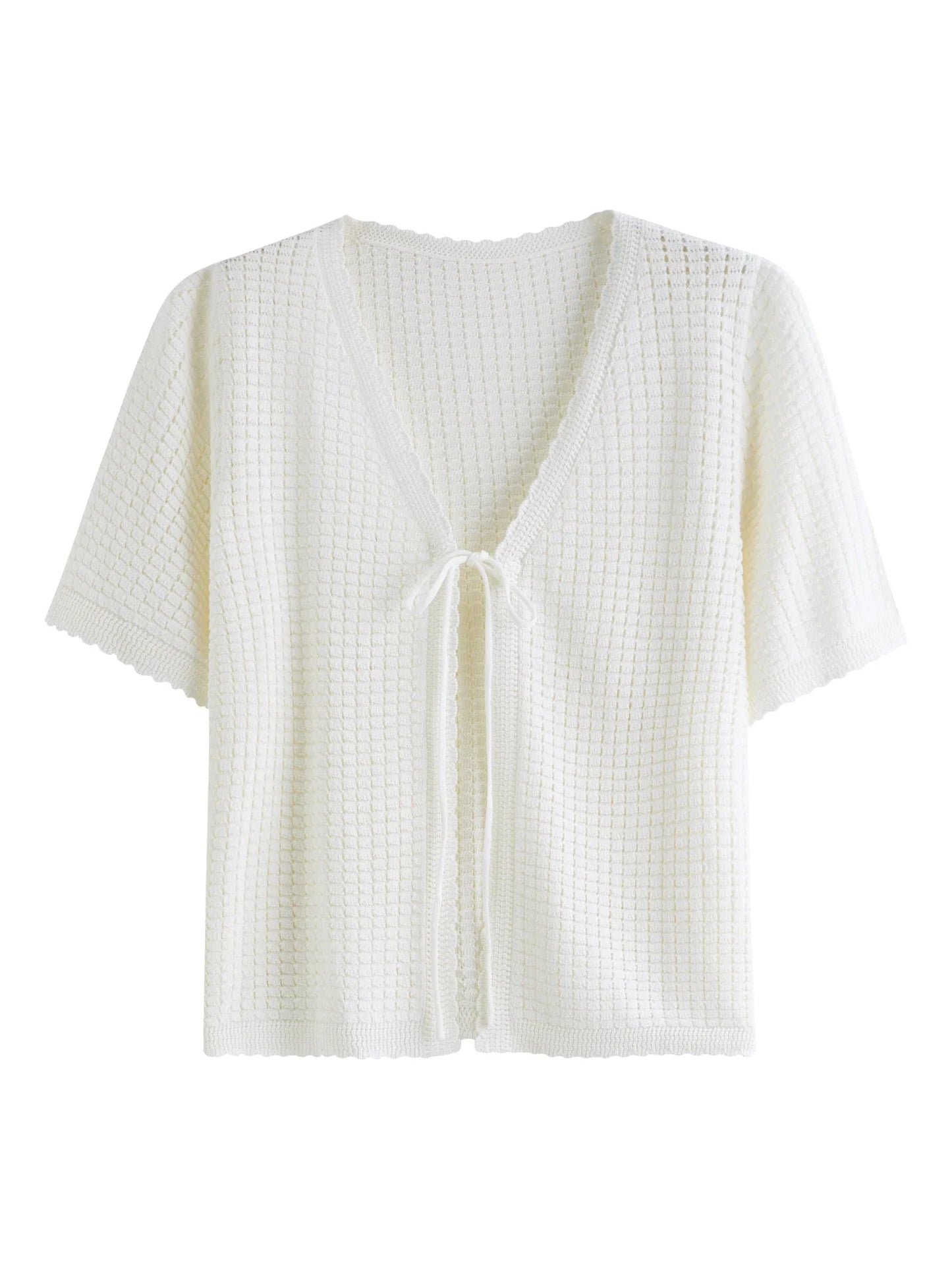 Textured Mesh Cardigan Relaxed Resort to Office Fit