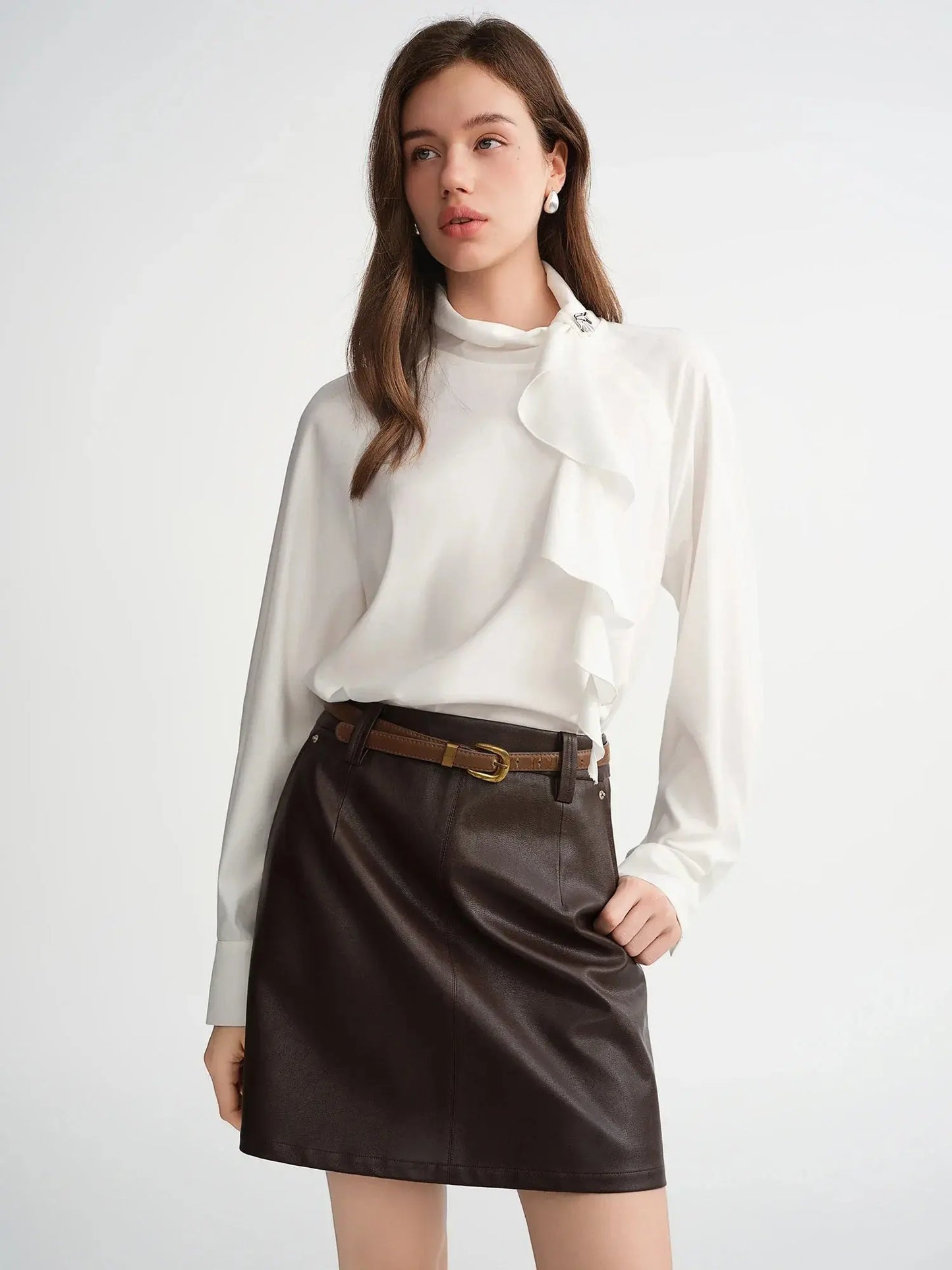 Elegant Asymmetrical Draped Blouse