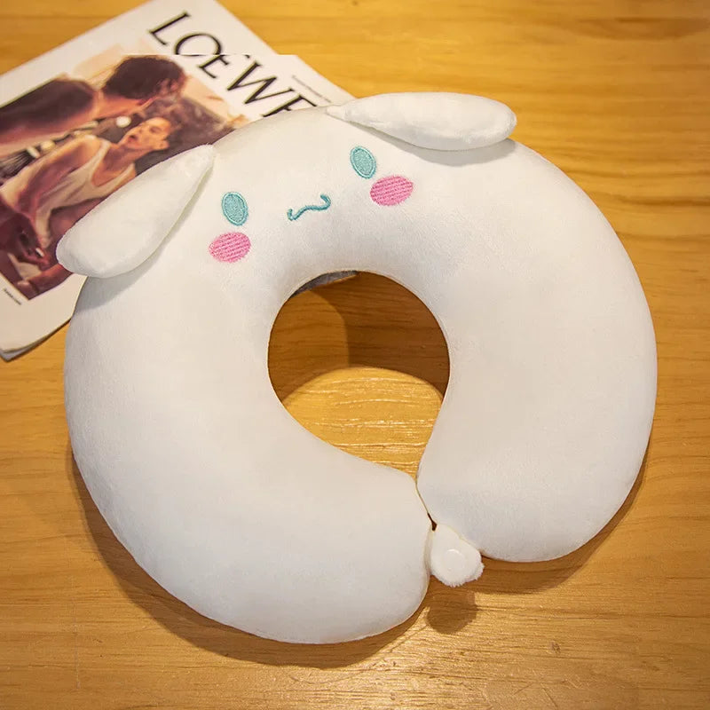 Sanrio Cute U-shaped Neck Pillow Hello Kitty Purin Pochacco Portable Nap Pillow Perfect for Neck Support Kuromi Plush Toy
