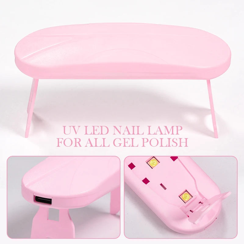 6W Mini Nails Dryer Machine Portable 3 LED UV Manicure Lamp Home DIY Use Nail Lamp For Drying Polish Varnish With USB Cable