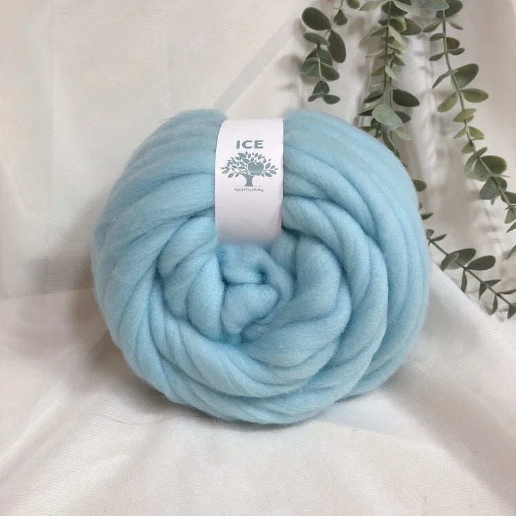 100g Giant Chunky Knitting Yarn - Icelandic Roving Imitation-Wool Super Soft for Arm Knit Crochet DIY Sweater Scarf Hat Projects