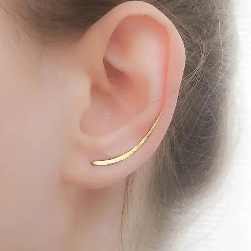 Huitan Minimalist Hook Earrings for Women | Simple Stylish Drop Earrings