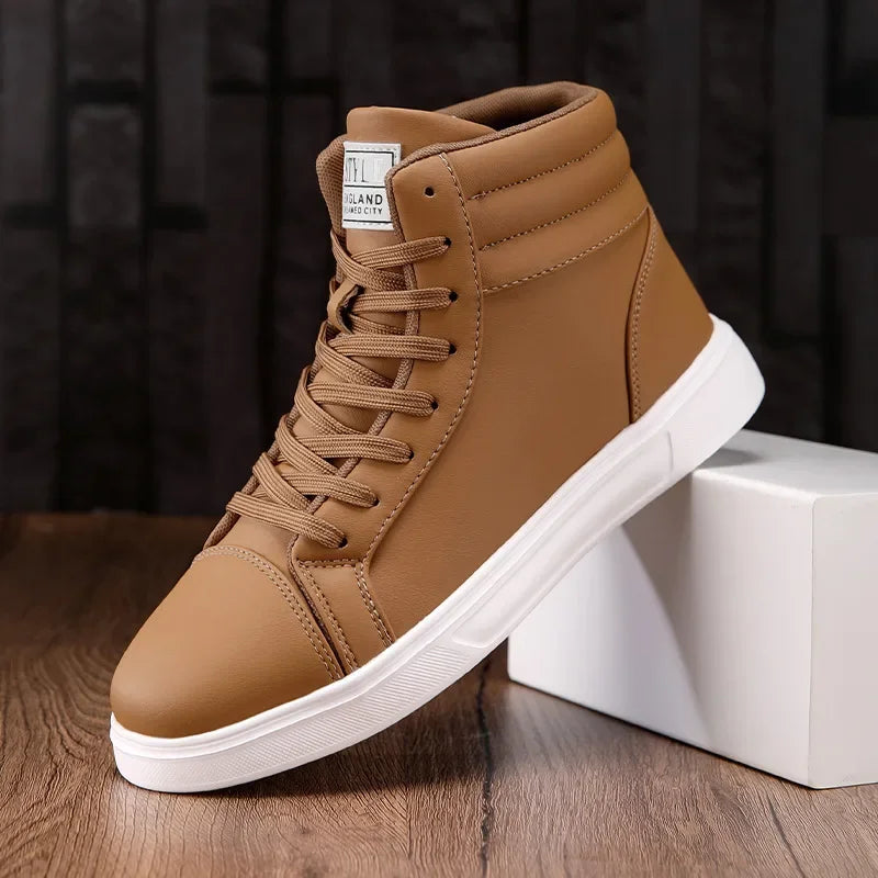 Spring Fashion Red Men's Sneakers High Top Skateboarding Shoes for