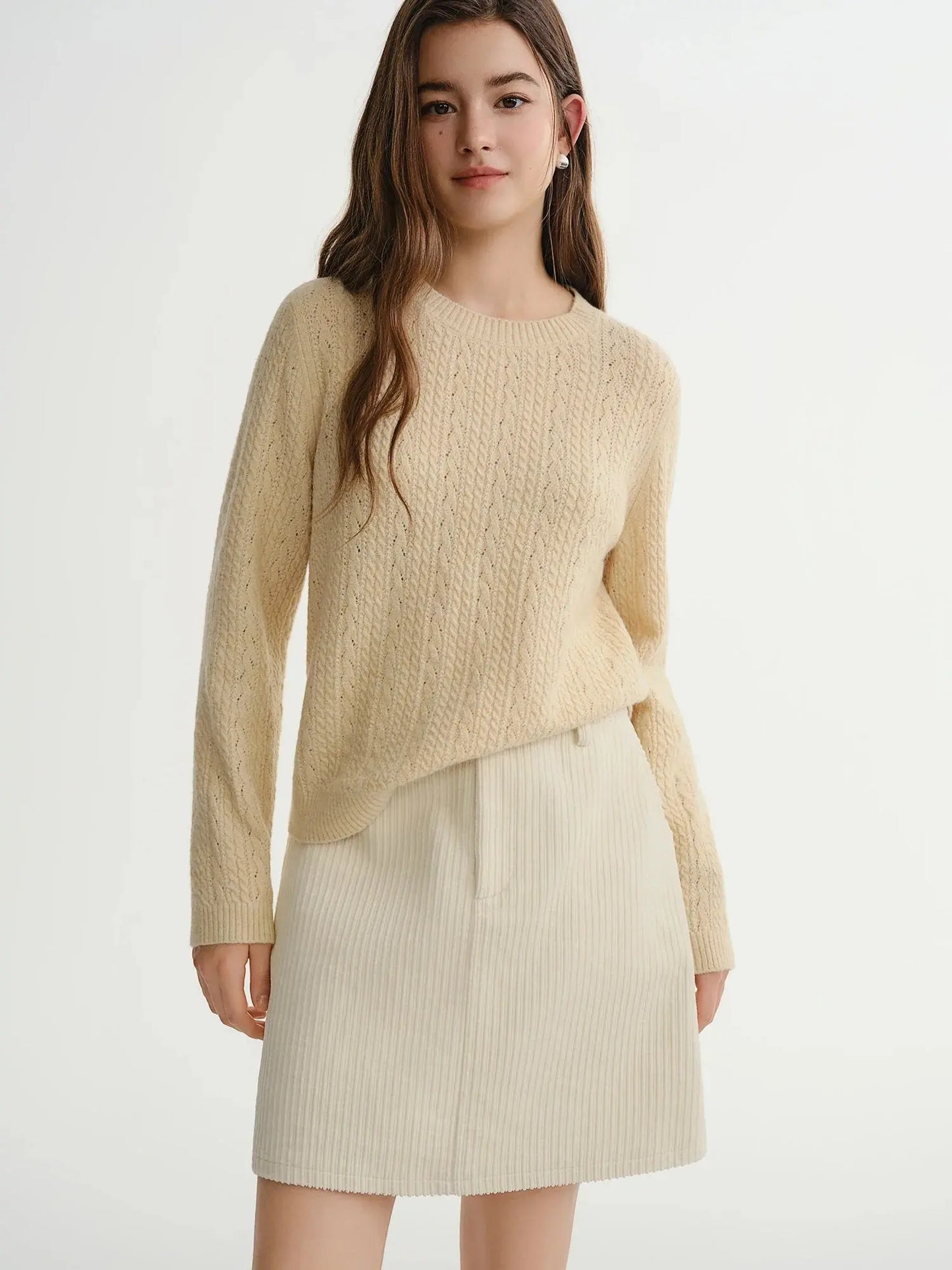 Vintage Charm: Plus Textured Knit Pullover