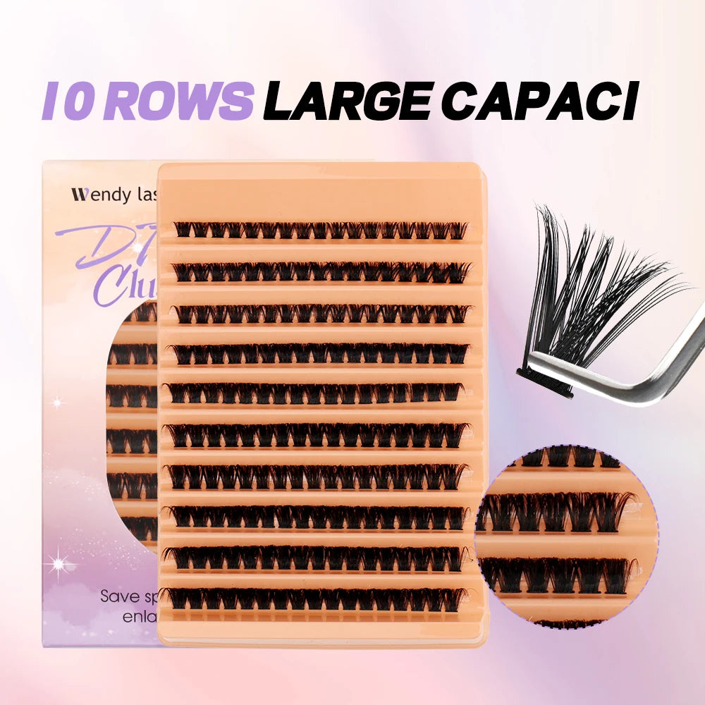 Wendy Lashes 60D/80D Lash Extension Kit 8-16mm Mix Lashes and Bond and Tweezers Faux Mink Eyelash Cilios Eyelash Supplies