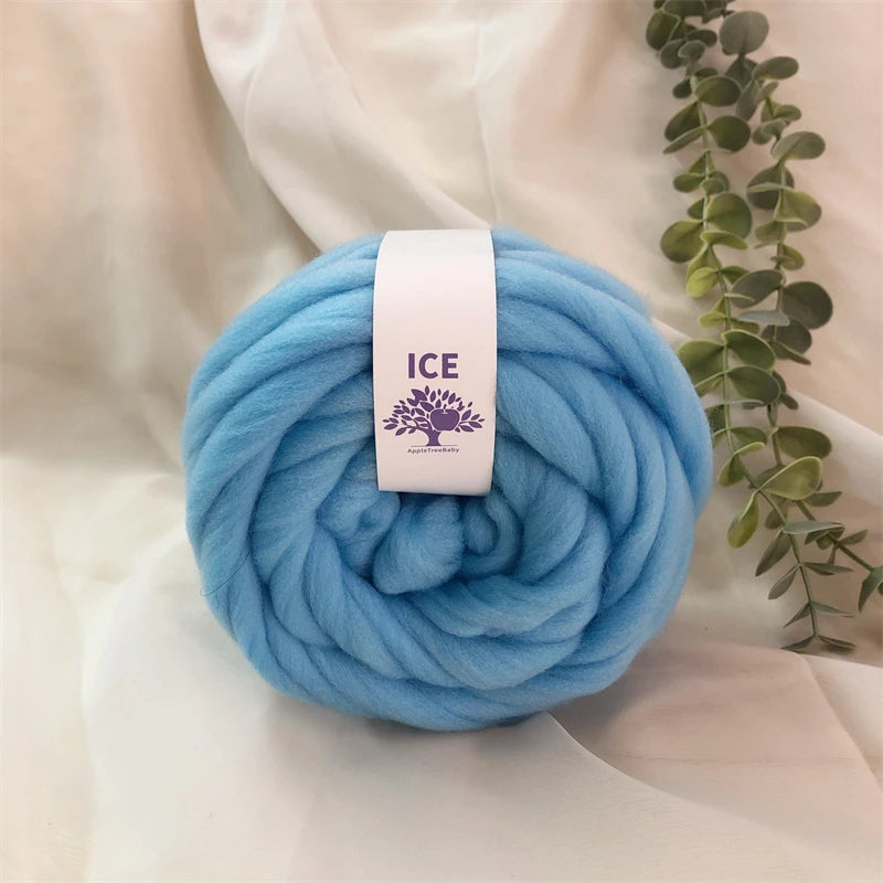 100g Giant Chunky Knitting Yarn - Icelandic Roving Imitation-Wool Super Soft for Arm Knit Crochet DIY Sweater Scarf Hat Projects
