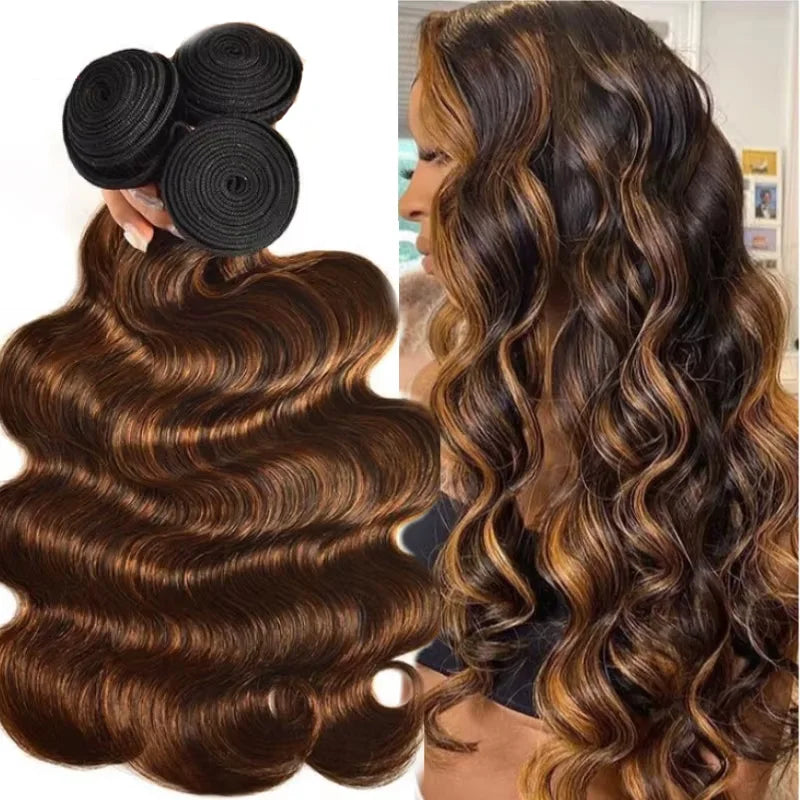 14-30 Inch Ombre Body Wave Human Hair Bundles Highlight Human Hair Unprocessed Blonde Raw Hair Bundle Weave Extensions