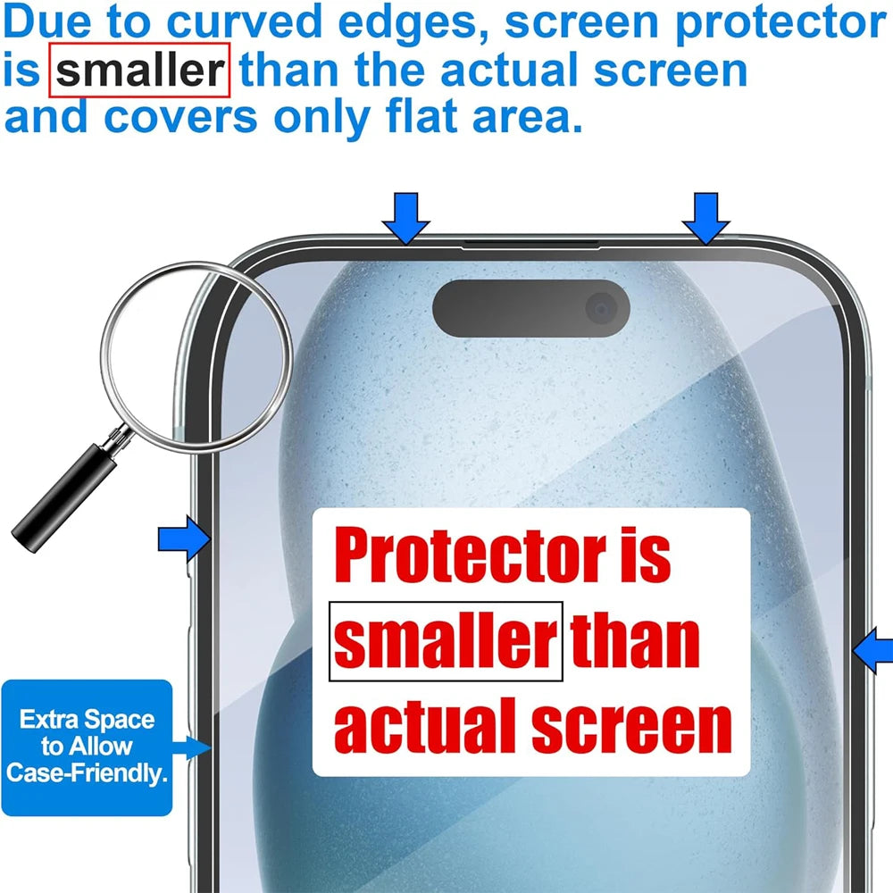 Clear Glass Film For iPhone 15 16 17 Pro Max Screen Protector For iPhone 11 12 13 14 15 Pro Tempered Glass iPhone13 Mini 16 Plus