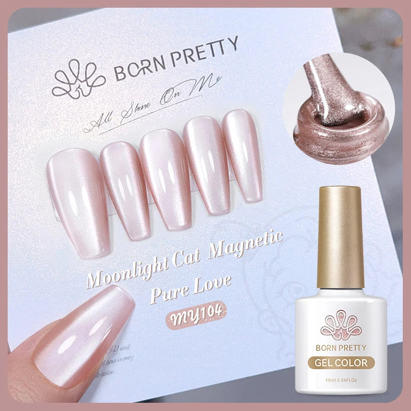 BORN PRETTY 10ml Rainbow Auroras Cat Magnetic Gel Nail Polish Holographics Nail Gel for Manicure Design Varnis Semi Permanent