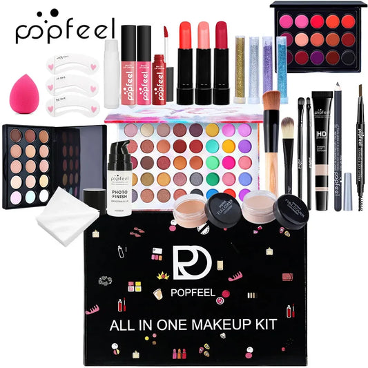 Limited-edition Popfeel Makeup Kit Full Set All in One Eyeshadow Eyeliner Powder Concealer Luxe Sets Gifts for Women Cosmetics