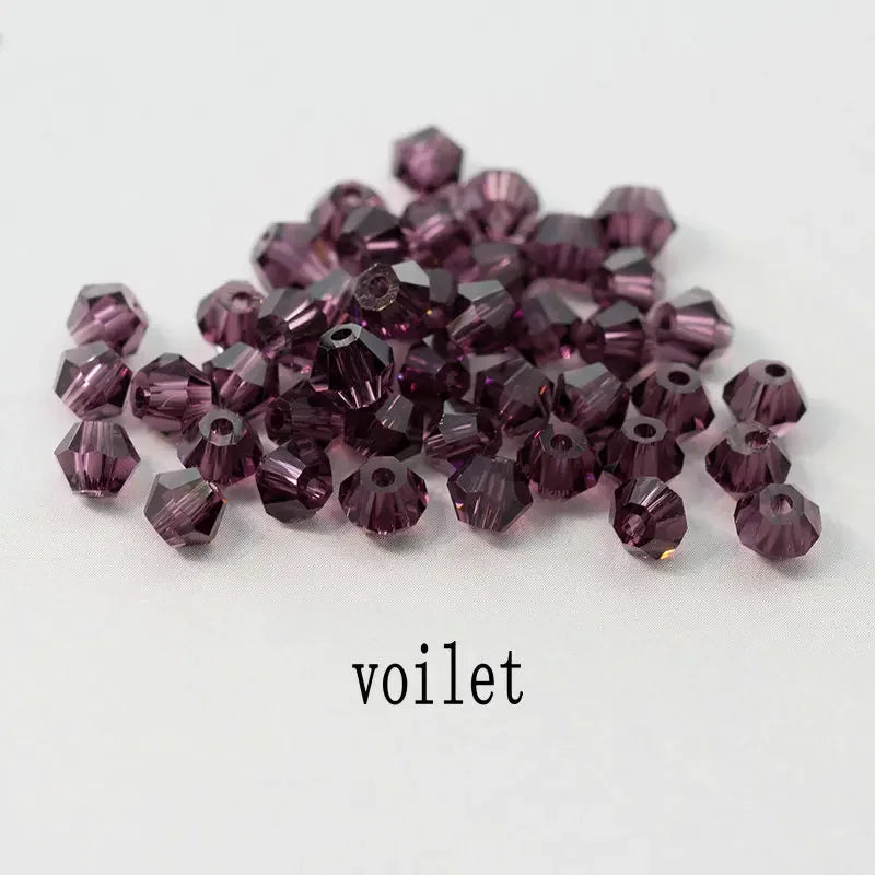 200pcs Glass Bicone Beads 4mm Crystal Beads Jewelry Making Supply for DIY Projects, Bracelets, Necklaces, Earrings