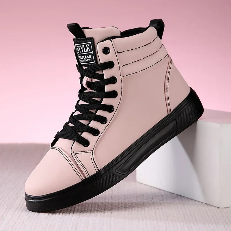 Spring Fashion Red Men's Sneakers High Top Skateboarding Shoes for