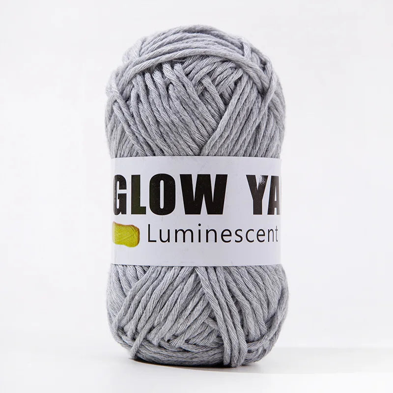50g Novel Functional Yarn Glow In The Dark Polyester Luminous Chunky Yarn 2mm for Hand Knitting Carpet Sweater Hat Wool Yarn 80m